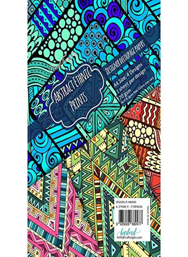 CrafTangles Decoupage Paper Pack - Abstract Ethnic Prints (A4) - 4 sheets - Image 3